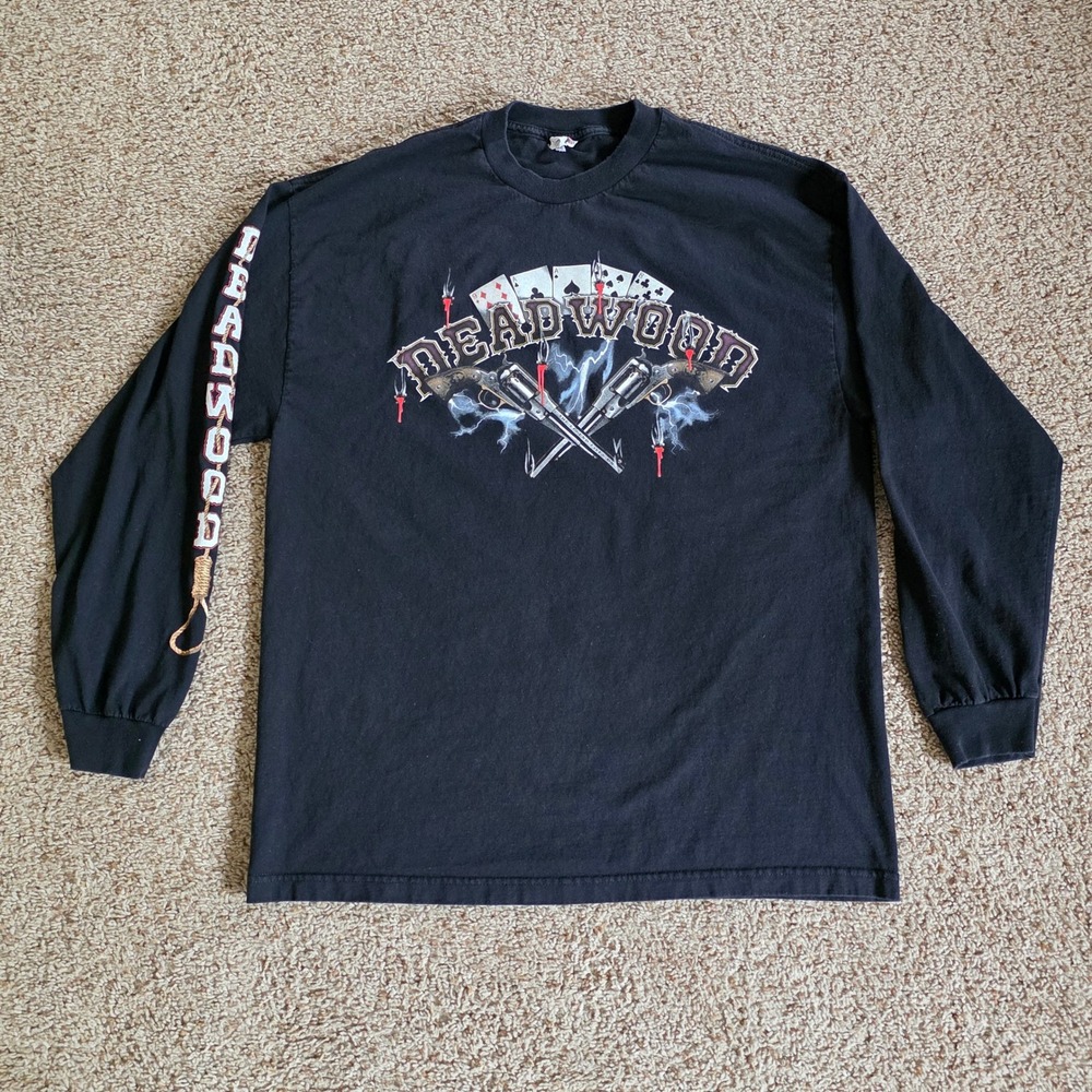 Alstyle Deadwood Wild Bill Rides Again Graphic‎ Long Sleeve Shirt Black XL Mens